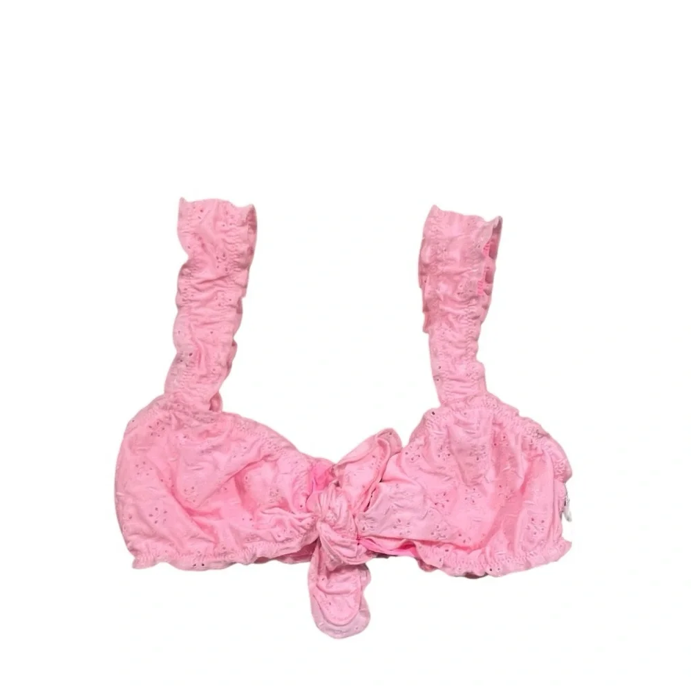 NWT Frankies Bikinis Colby Eyelet Bikini Top